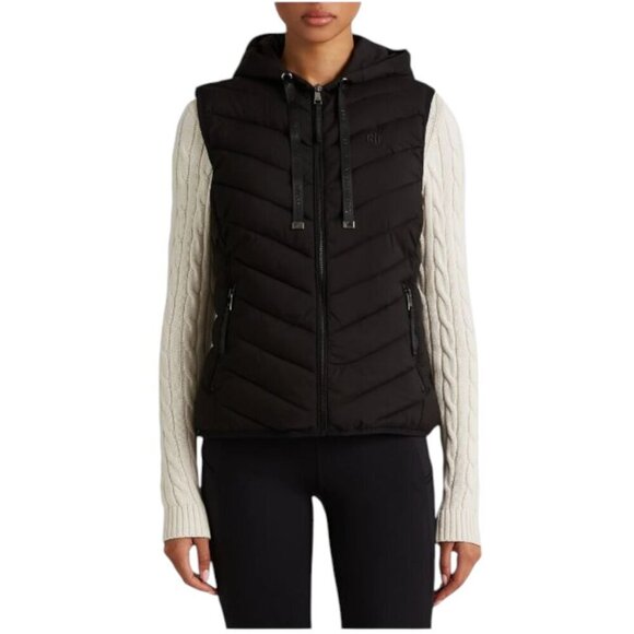 Lauren Ralph Lauren Jackets & Blazers - Lauren Ralph Lauren Women's Hooded Stretch Puffer Black Vest Medium NWT $150